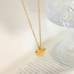 Pendant Necklaces Heart Love Couple Necklace 2023 Tide Plated 18k Real Gold Titanium Steel Collarbone Chain