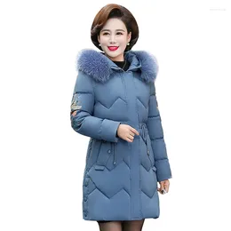 Women's Trench Coats Mother Autumn Winter Jacket Female Thick Warm Down Padded Woman Medium Long Size 5XL Vintage Hooded Overcome