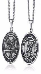 Assorted Style Satanic Jewellery Lucifer Pentagram Baphomet Amulet Goat Satan Wiccan Satanism Pendant Necklace Stainless Steel28233867425