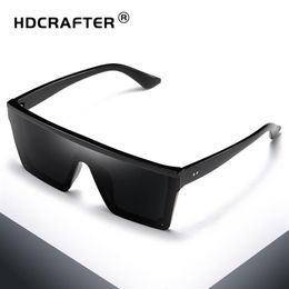 Luxury-HDCRAFTER Retro Square Sunglasses Flat top Design Men Sunglasses Driving Outdoor Sport Sun Glass277Z