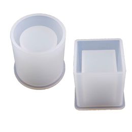 Moulds Sile Mould Diy Pen Holder Container Making Mods Brush Pencil Vase Translucent Resin Clay Craft Round Square Drop Delive Dhgarden Dhnwe