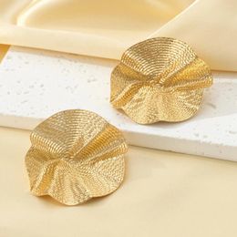 Stud Earrings Simple Gold-plated Irregular Geometric Earring For Women Trendy Korean Vintage Metal Ear Accessories Designer Jewellery