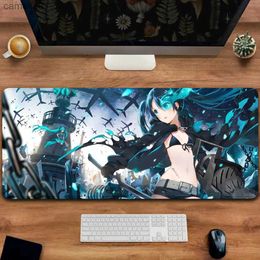 Mouse Pads Wrist Rests Mousepad XXL Anime Girl Large Mouse Mat MousePads Black Rock Shooter Office Laptop Carpet Soft Desktop Mouse Pad Mouse MatL231221