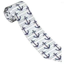 Bow Ties Nautical Navy Men Women Necktie Slim Polyester 8 Cm Narrow Stripes Anchor Neck Tie For Mens Accessories Office