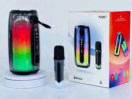 Speakers 2 in 1 Pulse 7 Wireless Bluetooth Speaker With microphone puff pulse7 Waterproof Subwoofer Bass Music Portable Audio Full Screen C