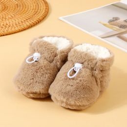 0-18M Korean Style Baby Warm Boots Children Soft First Steps Walking Shoes Cotton Plush Thickened Shoes Winter Autumn Footwear 231221