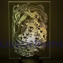 Table Lamp Demon Slayer Anime 3D LED Night Light Action Figures Color Changing Kamado Nezuko Tanjirou Lampara Visual Base Light340M