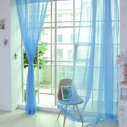 Curtain Solid Colour Tulle Curtains Sheer Bedroom Home Wedding Decor Transparent Glass Yarn Window Screening Voile