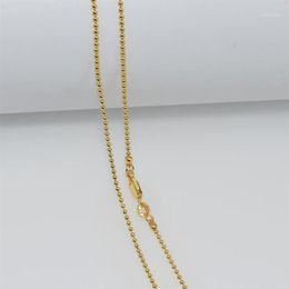 1pcs Whole Gold Filled Necklace Fashion Jewelry Bead Ball Link Chain 2mm Necklace 16-30 Inches Pendant Chain1219w