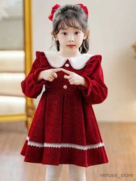 Girl's Dresses New Cute Girls' Princess Dress Spring Autumn Children's Girls Peter Pan Collar A-line Party Dresses for Birthday