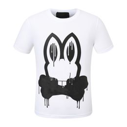 Mens T-Shirts skull Bunny Pattern Top Cotton O-Neck T shirt print ghost rabbit Polo shirt summer mens Tee luxury designer T shirts Half SleevesOBUO