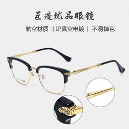 Ch Cross Sunglasses Frames Designer Luxury Chromes Mens Half Frame Business Titanium Alloy Eyeglass Casual Matched Myopia Glasses Heart 2024 High Quality Ua1m