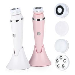 4 in 1 Electric Clean Brush Face Tightening Exfoliating Cleansing Sonic Massager Cleaner with 4 Heads Kit face Skin Care 231220