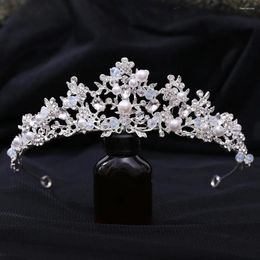 Hair Clips Baroque Luxury Branches Crystal Beads Pearl Bridal Tiaras Crown Rhinestone Prom Pageant Diadem Headband Wedding Accessories