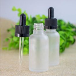 Fast Shipping Frosted E liquid Empty Bottles 30ml Glass Dropper Bottles with Childproof Caps And Pipette Dropper Lprtc