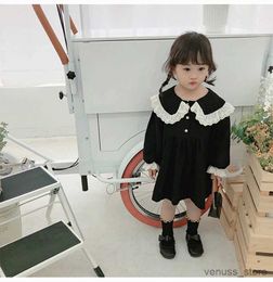 Girl's Dresses Girls Summer Dress Solid Colour Girl Child Dress Long Sleeve Children Party Dresses Casual Style Costumes For Girls