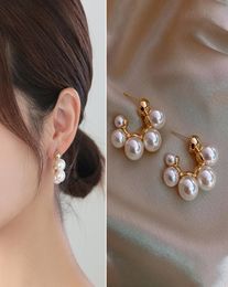 Elegant Drop Earring Luxury Pearl Hoop Earrings For Woman Fashion Wedding Party Jewelry1244392