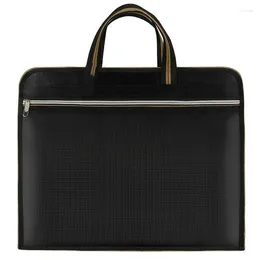 Briefcases Zipper Briefcase A4 Files Bag Large Capacity Waterproof Laptop Oxford Business Office Meeting Tote File With Interior Lining