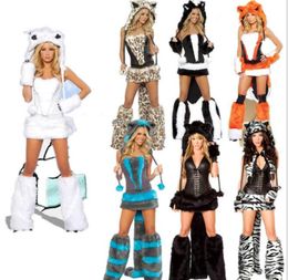 New s Sexy Animal Costumes For Halloween Uniform Women Sexy Costume cat big tails leopard Party Dance Cosplay7978376