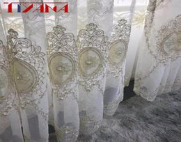 European Luxury Embroidery Screen Beads Tulle Curtain Luxury Home Decoration For Living Room Bedroom Custom Sheer Curtain T2604 T3164698