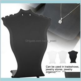 Packaging Jewellery Pendant Necklace Chain Holder Earring Bust Display Stand Showcase Rack Black White Transparent Drop Delivery 202318p