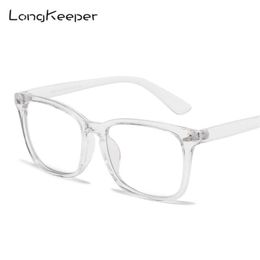 Sunglasses LongKeeper 2021 Fashion Anti Blue Light Blocking Glasses Frame Women Men Square Computer Eyeglasses Transparent Eyewear266y