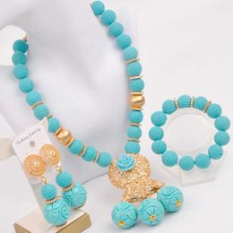 Necklace Earrings Set Fashion Artifical Coral African Jewellery Costume Beads