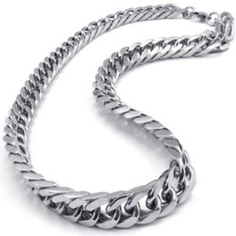 Asian & East Indian Style 316L Stainless steel Miami cuban curb Chain Link Necklace in Men Thanksgiving Day Jewellery For Husband 10264z