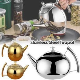 Thickened Stainless Steel 1-2L Teapot Flower Tea Kettle with Strainer el Restaurant Cook Teapot Induction Cooker 231221