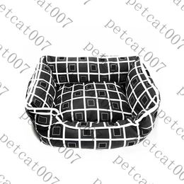 Black Plaid Dog Bed Kennels Letter Print Pet Nest Pens Small Large Dogs Kennel Beds Supplies322Q