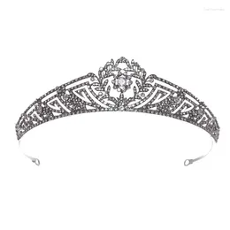 Hair Clips Shiny Bridal Crown Headwear Luxury Metal Rhinestones Inlaid Retro Elegant For Female Wedding Birthday NA