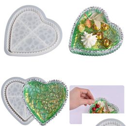 Moulds Heart Shape Resin Dish Tray Moulds With Wave Edge And Watermark Bottom Flexible Sile Jewellery Plate Mod Drop Delivery Je Dhgarden Dh3Jc