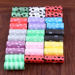 5/10 Rolls Printing Dog Poop Bag Pet Poop Bags Dog Cat Waste Pick Up Clean Bag For Puppy Dogs Random Colour Outdoor Pet Supplies