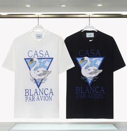 Mens Casual Casablanc Print Creative t shirt Solid Breathable TShirt Slim fit Crew Neck Short Sleeve Male Tee black white Men0399223339