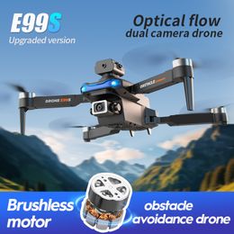 E99S Mini Drone HD Optical flow Dual Camera 360° Avoiding obstacles Foldable Quadcopter RC Pocket Selfie Brushless Helicopter Toys One click backward Dron