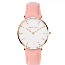 36MM Simple Womens Watches Accurate Quartz Ladies Watch Comfortable Leather Strap or Nylon Band Two Hands Wristwatches298W