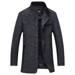 Men Business Casual Trench Coats Male Winter Woolen Blends Jackets Man High Quality Warm Overcoats Winter Jackets Size 4XL 231220