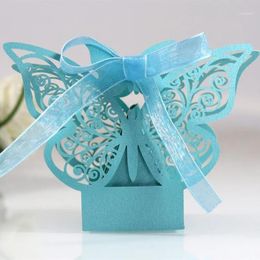Wrap Gift Wrap 50/100pcs Packaging Butterfly Laser Cut Hollow Carriage Favors Gifts Box Candy Dragee Boxes Baby Shower Wedding Party Su