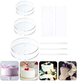 Baking Pastry Tools 1 Set 11Pcs Round Cake Discs Acrylic Scrapers DIY Craft Bake Goods Tool Decorating Transparent5273148