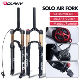 BOLANY Mountain Bike Air Supension 2927526Inch 120mm Magnesium Alloy Remote Fork Quick Release MTB Bicycle Accessories 231221