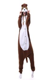 Brown Squirrel Onesie Kigurumi Polar Fleece Women Adult Animal Pyjama Jumpsuit Loose Cute Festival Fantasias Cartoon Onepiece6802807