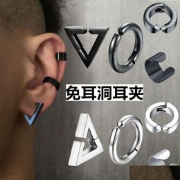 Stud Male Female Clips Earrings Without Holes Fake Korean Version Titanium Steel Fashionable And Personalized Ear Clip Drop Delivery J Dh7Gq