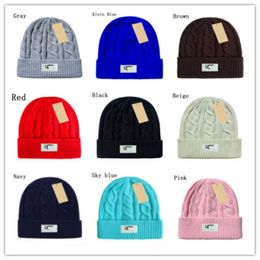 New fashion popular Knitted hat Luxury beanie cap winter unisex embroidered logo UG wool blended hats