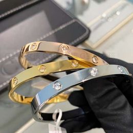 Luxury Designer bracelet fashion titanium steel simple bracelet high end diamond sparkle oval couple girlfriends bracelet gift