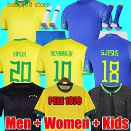 Tops Tees 2023 Soccer Jerseys Camiseta de futbol PAQUETA Retro 1970 BRAZILS ANTONY JESUS RICHARLISON PELE 22 23 Football Shirts Men Women Kids Sets Fans Player Versio