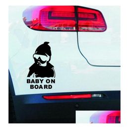 Car Stickers Reflective Baby On Board Decal Er/Anti Scratch For Body Light Brow Front Back Door Bumper Window Rearview Mirror Drop Del Dh7Ld