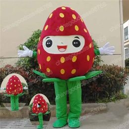 Christmas Red Strawberry Mascot Costume Halloween Fancy Party Dress Cartoon Character Outfit Suit Carnival Adults Size Birthday Outdoor Outfit