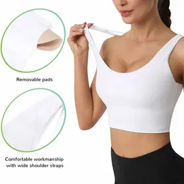 Women's Shapers Padded Tops Workout Tank Wirefree Longline Fitness Bra Yoga Sleep Vest Cotton Sling Top Brasieres Para Mujer