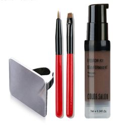 Color Salon Waterproof Eyebrow Henna Makeup Enhancer Tint Brush Kit Eye Brow Gel Cream Make Up Stamp Set Paint Tool Wax Cosmetic6775430