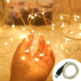 1pc 196.8inch LED Star String Lights, USB Silver Wire Fairy Lights, Indoor Decorations, Party Decorations, Wedding Decorations, Holiday Decorations